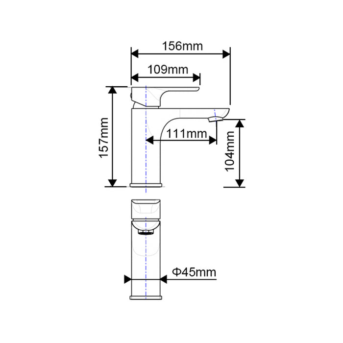 VOG Short Basin Mixer Light Brushed Brass