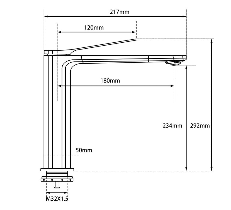 Rushy Tall Basin Mixer Brushed Brass
