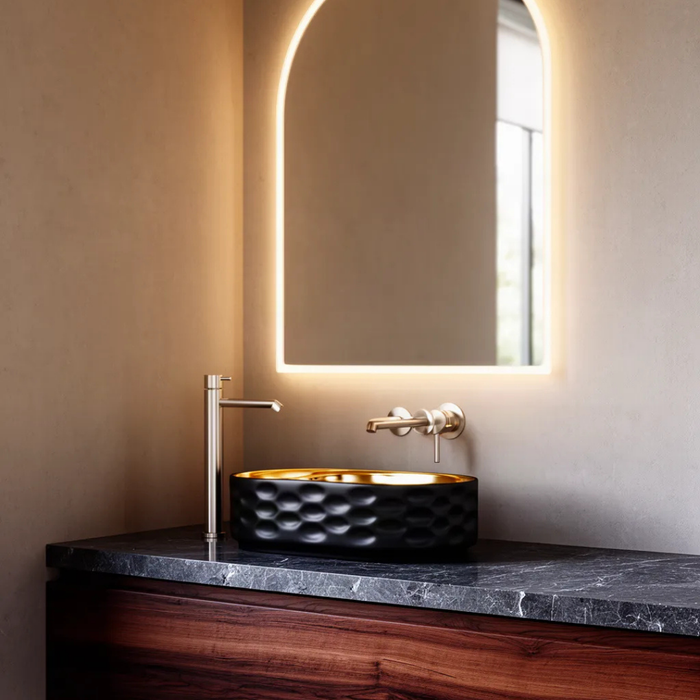 Oval Ceramic Wash Basin 550 Black Gold