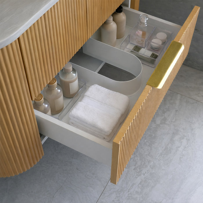 1200mm Oak Curved Fluted Vanity