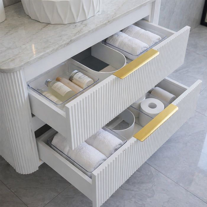 1200mm Matte White Curved Fluted Vanity