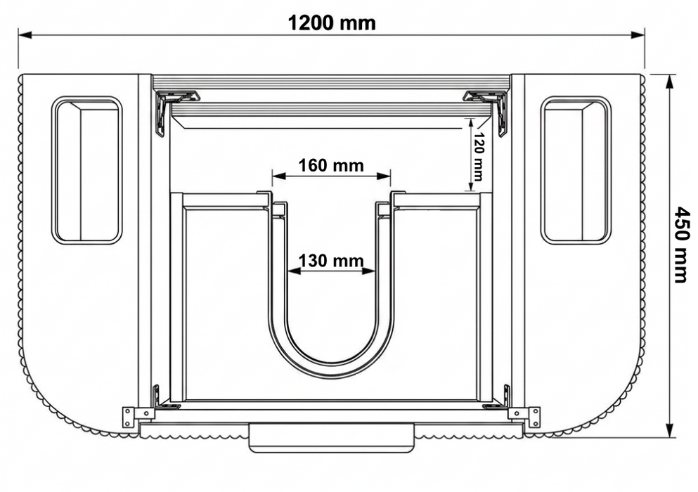 1200mm Matte White Curved Fluted Vanity