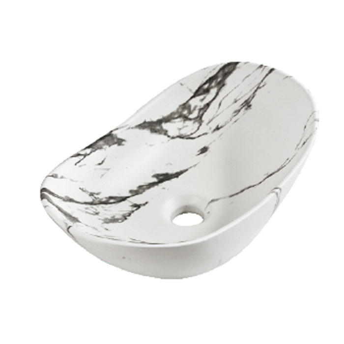 High Edge Ceramic Wash Basin 420 Matte Marble