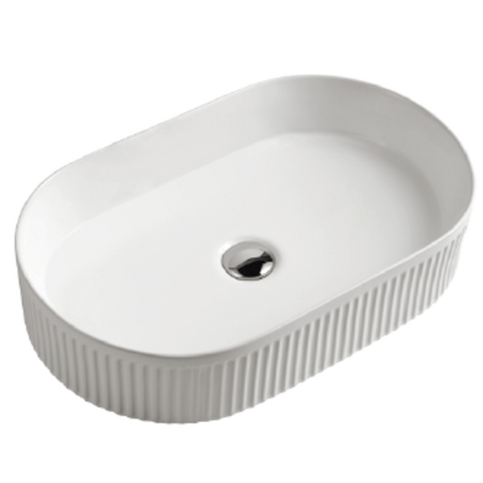 Oval Ceramic Wash Basin 490 Matte White