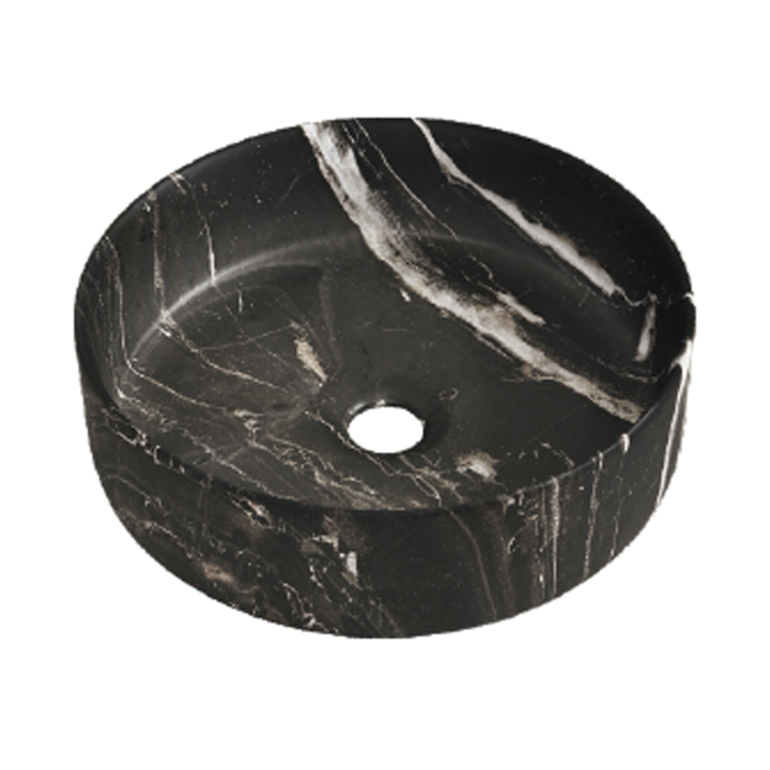 Round Ceramic Wash Basin 360 Black Marble