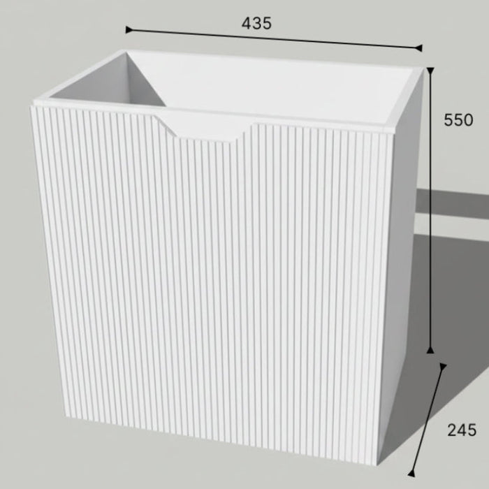 540mm Slim Wall Hung Fluted Vanity Matte Black