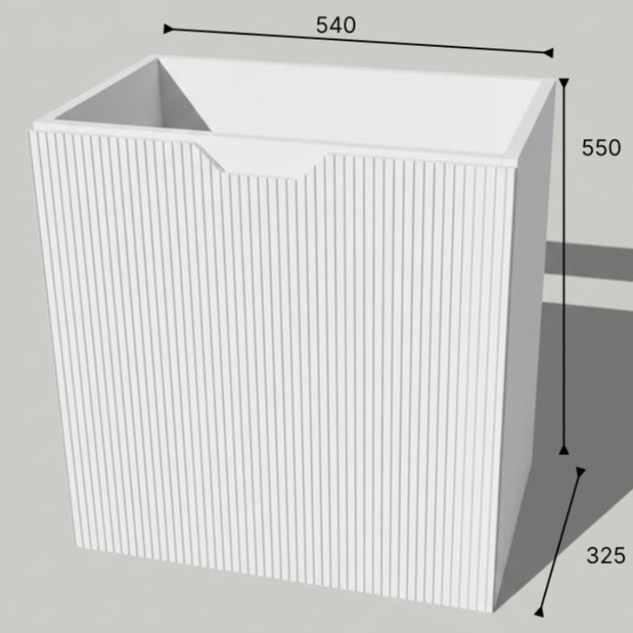 540mm Slim Wall Hung Fluted Vanity Matte White
