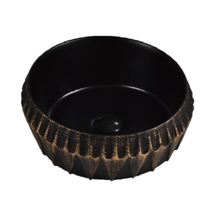 Angular Rim Ceramic Wash Basin 410 Burnished Bronze