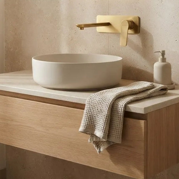VOG In Wall Spout and Mixer Set - Brushed Gold
