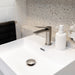 VOG Brushed Nickel Short Basin Mixer with soft rounded edges and single lever handle