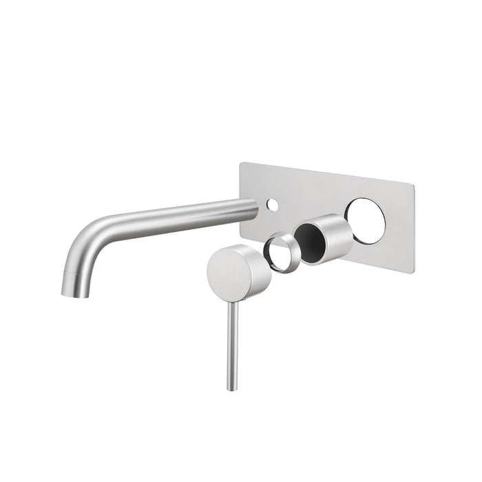 Miro In Wall Basin Spout and Mixer Set - Brushed Nickel