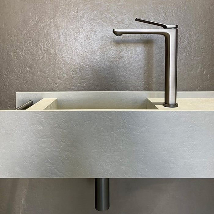 Rushy Tall Basin Mixer Brushed Gunmetal