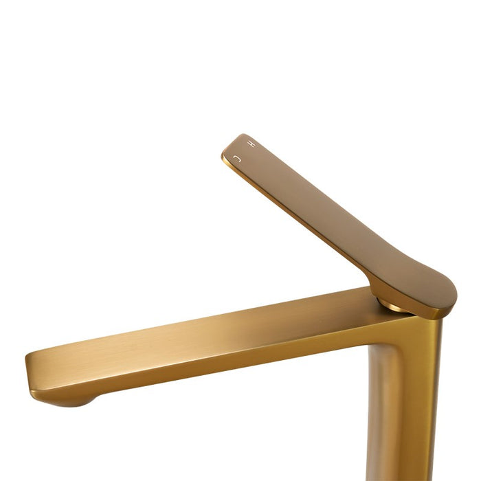 Rushy Tall Basin Mixer Brushed Brass
