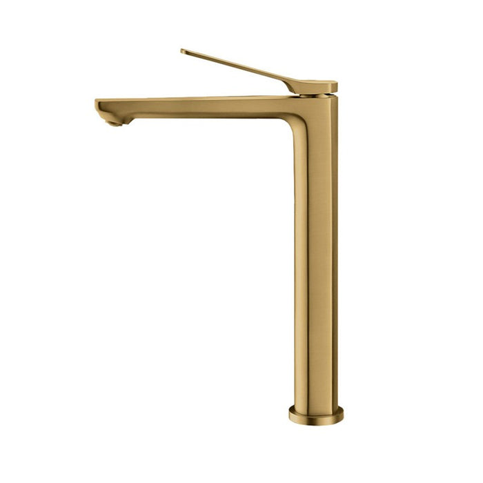 Rushy Tall Basin Mixer Brushed Brass