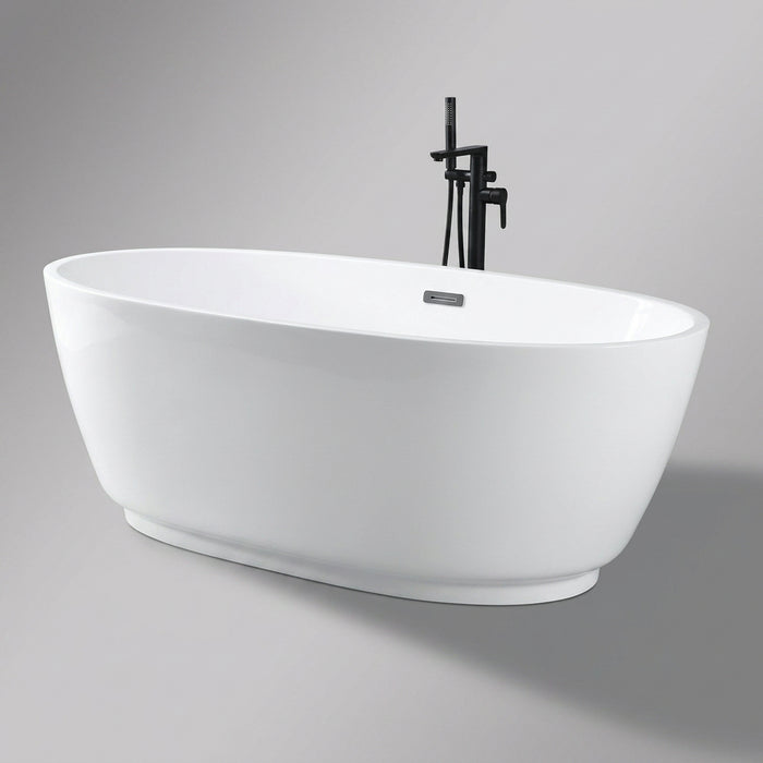 Rounded Freestanding Bathtub 1500 Matte White