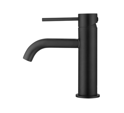 Arluno Round Basin Mixer in Matte Black, modern bathroom tapware with 304 stainless steel body