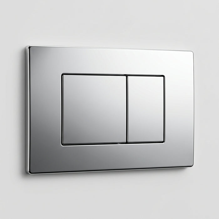 Square Dual Flush Plate & Buttons - Chrome