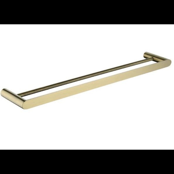 Domo Double Towel Rail 800mm - Brushed Gold