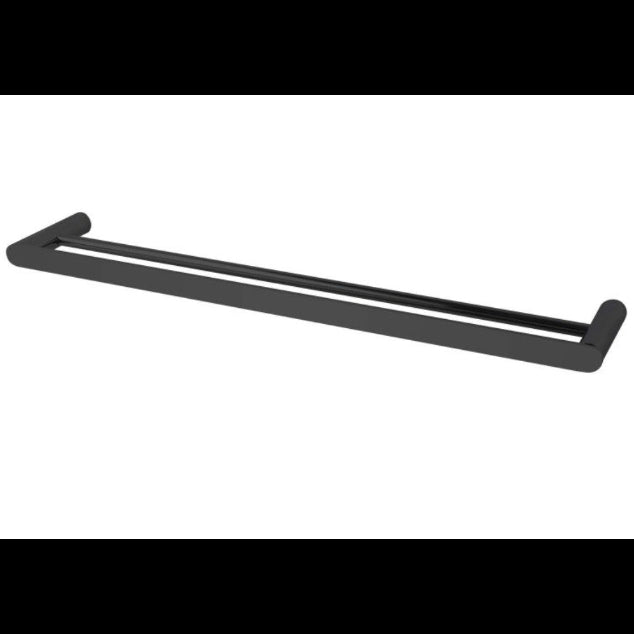 Domo Double Towel Rail 800mm - Matte Black