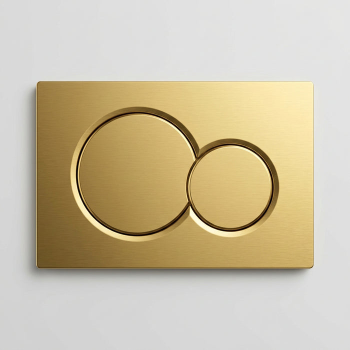 Round Dual Flush Plate & Buttons - Gold
