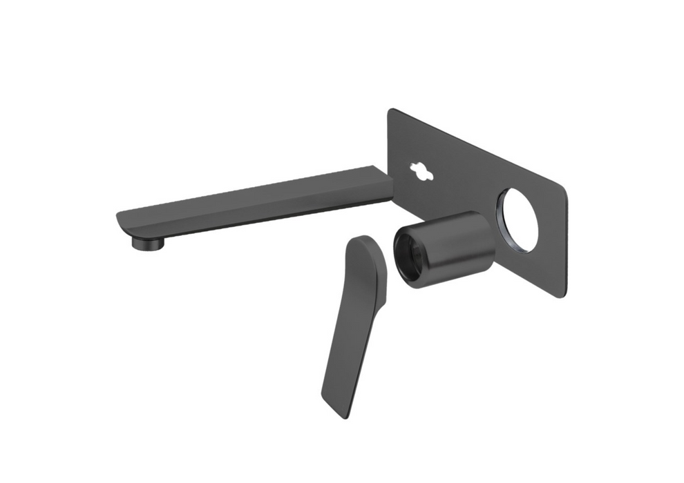 Kora In Wall Basin Spout and Mixer Set - Gunmetal Grey