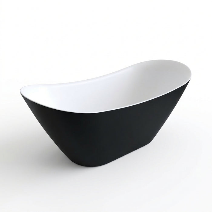 Paris Free Standing Bathtub 1500 Matte Black and White