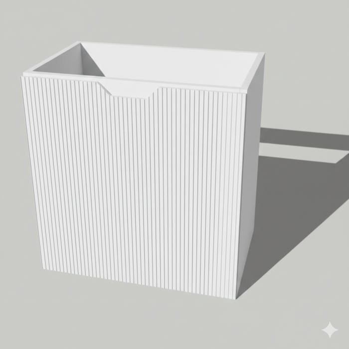 450mm Fluted Slimline Vanity Matte White
