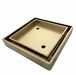 Brushed Gold-coloured square floor waste with two holes