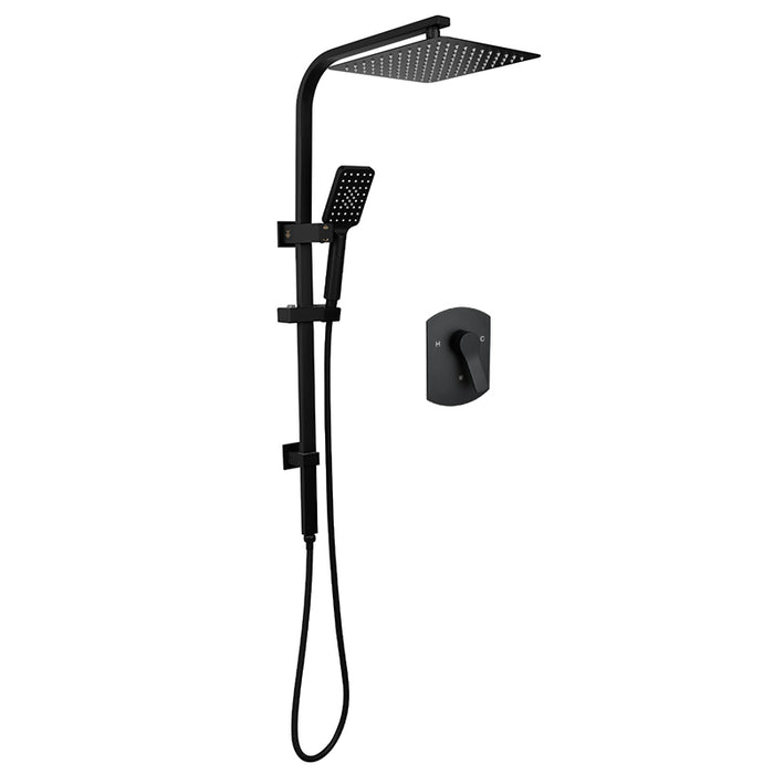 Square Matte Black 2-in-1 Shower Set