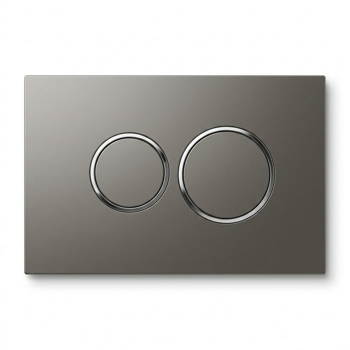 Round Dual Flush Plate & Buttons - Gunmetal Grey