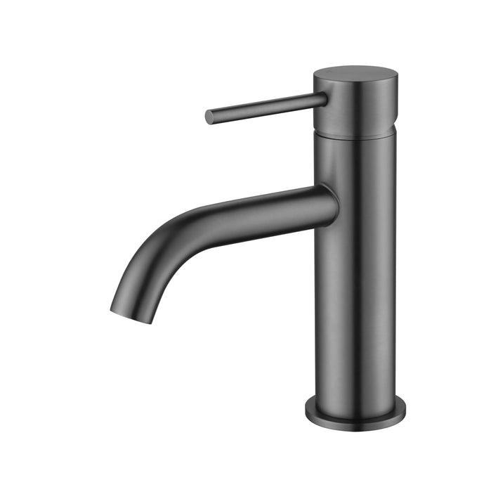 Arluno Round Basin Mixer in Gun Metal, modern 304 stainless steel bathroom tapware