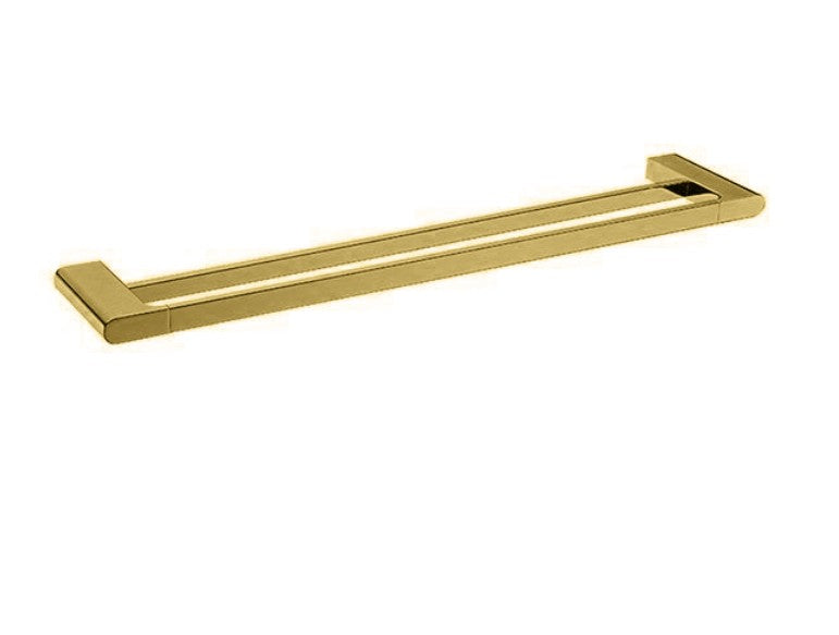 Vela Double Towel Rail 600mm Brushed Gold