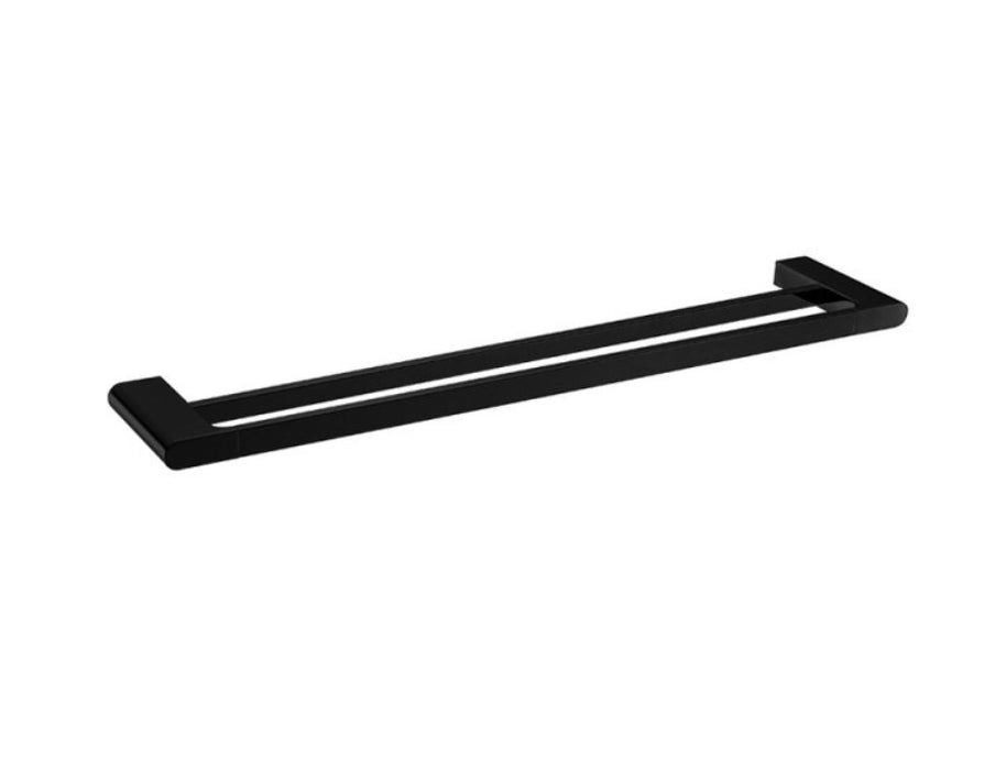 Vela Double Towel Rail 800mm Matte Black