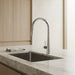 Aria Pull Out Mixer in Chrome with curved spout and pull out handpiece