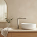 RUSHY Tall Basin Mixer Brushed Nickel with tall body and 180mm spout