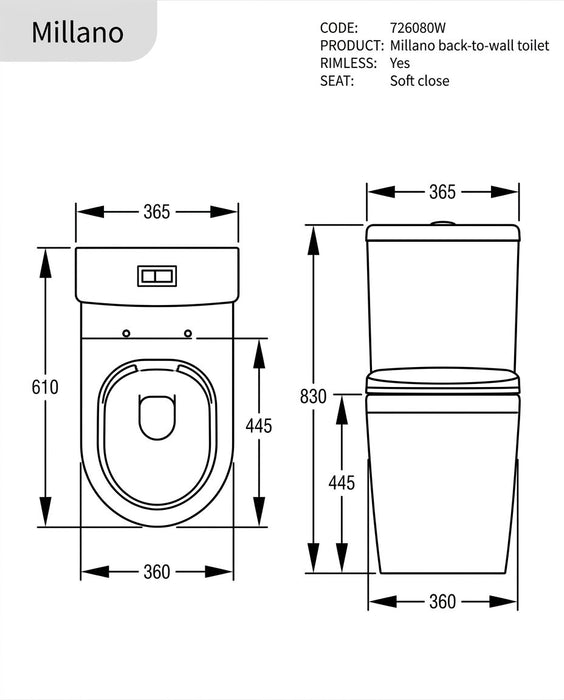 Rimless Two-Piece Toilet Suite