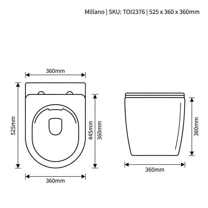 Tornado Rimless Wall Hung Pan