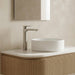 VOG Tall Basin Mixer Brushed Nickel with tall body and curved spout