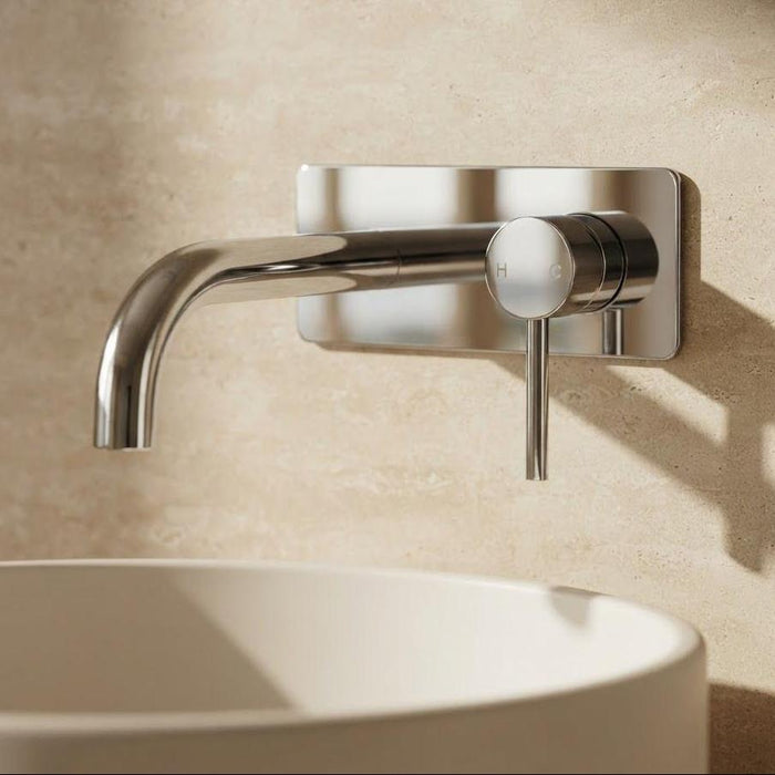 Lucid In Wall Spout and Mixer | Chrome