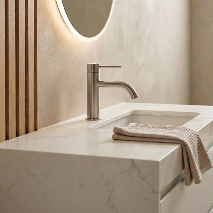 Arluno Short Basin Mixer Brushed Nickel