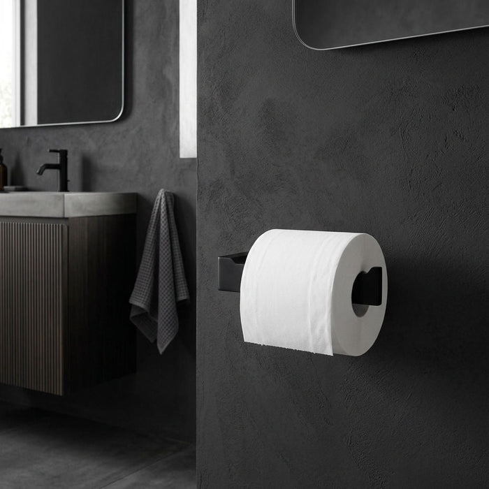 Toilet Roll Holder Square - Matte Black