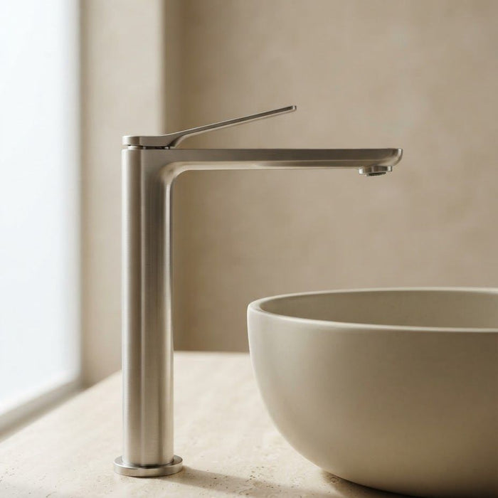 Rushy Tall Basin Mixer Brushed Nickel