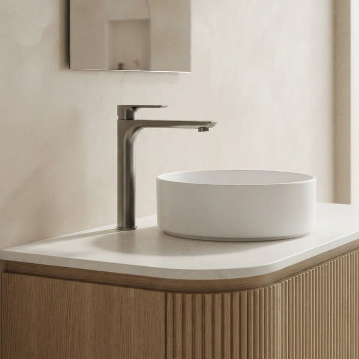 VOG Tall Basin Mixer Gunmetal with 161mm spout reach for an above counter basin