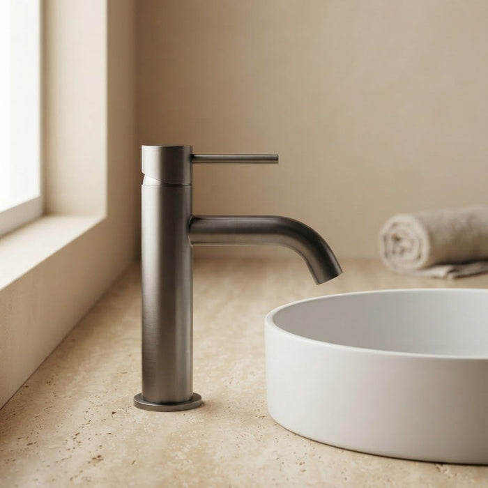 Arluno Short Basin Mixer Gun Metal