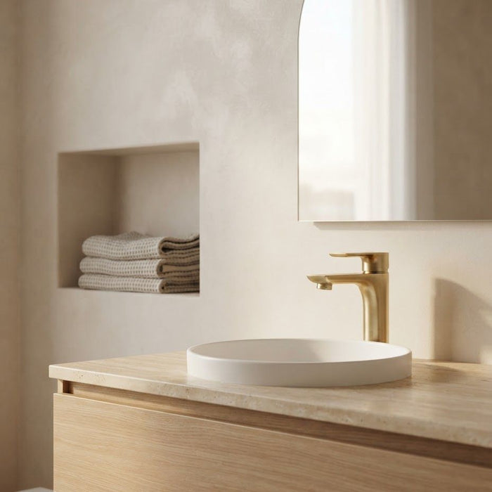 VOG Short Basin Mixer Light Brushed Brass