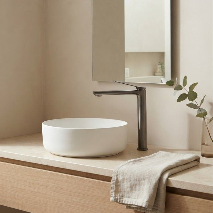Rushy Tall Basin Mixer Brushed Gunmetal