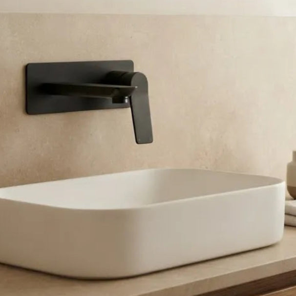 VOG In Wall Spout and Mixer Set - Matte Black