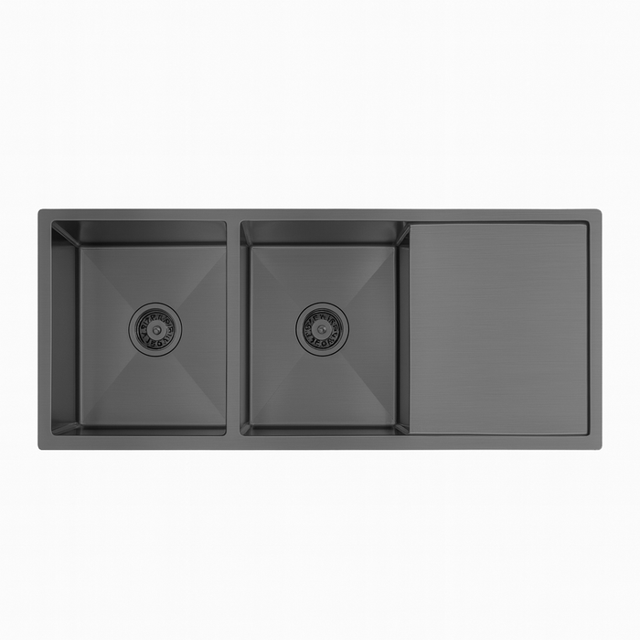 1200x 450 Stainless Steel Double Sink and Tray