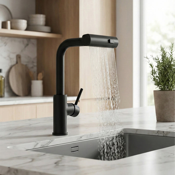 3-in-1 Pull out Waterfall Mixer Gunmetal Grey