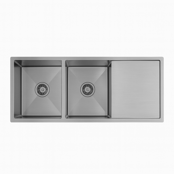 1200x 450 Stainless Steel Double Sink and Tray